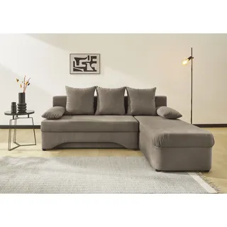 Jockenhöfer Ecksofa Mikrofaser 3-Sitzer Braun