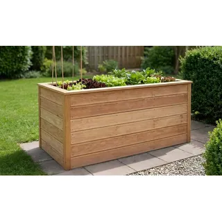 Kräuterhochbeet Lärche Perilla II – Hochbeet aus naturbelassenem Lärchenholz – praktisches Gartenhochbeet 160 x 80 x 87 cm – ideal für den Garten