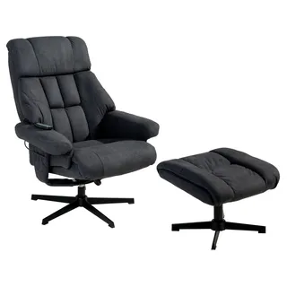 Femo Relaxsessel VABENE Mikrofaser 83 x 114 x 98 cm Grau mit Hocker, elektrisch, mit Massage- und Wärmefunktion