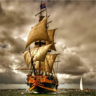 Puzzle 3000 Teile Erwachsene Vintage Segelschiff auf dem Meer, Farbenfrohes Puzzle für Erwachsene und Kinder ab 14 Jahren Klassische Puzzles Geschicklichkeitsspiel für die ganze Familie-48.03x31.88 Z