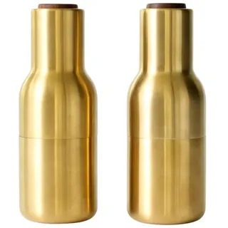 Audo Salz- Pfeffermühle Bottle Gringer 2er Set Brushed Brass - Walnut Lid