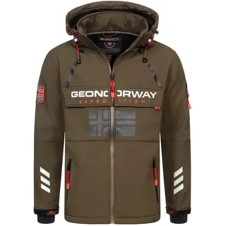 Geographical Norway Herren Herbst Winter Jacke Softshell Jacke Windbreaker Übergangs Regen Jacke Sport, Farbe:KAKI, Größe:M 48 - M