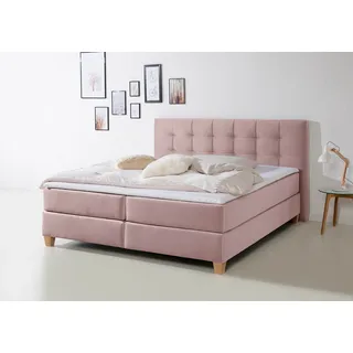 Boxspringbett HOME AFFAIRE "Moulay", lila (flieder), B:174cm L:211cm, Komplettbetten, Boxspringbett, inkl. Topper, in 3 Härtegraden, TFK auch in Härtegrad 4