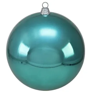 INNA-Glas Christbaumschmuck Weihnachtskugel Teodora, glänzend türkis, Ø30cm blau