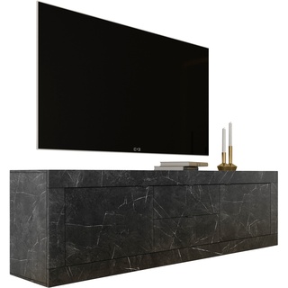 Lowboard LC "Basic" Sideboards Gr. B/H/T: 210 cm x 43 cm x 60 cm, 2, 2, schwarz (marmor anthrazit) Lowboards Sideboards Breite 210 cm