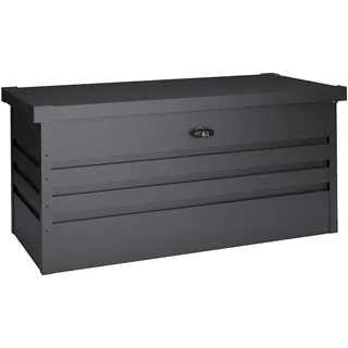 WASABI Hoggar - Gartenbox Metall XL 450 Liter - Robuste Stärke 0,40mm – Wetterfest Outdoor - 120x61x62cm - Klappbarer Deckel - Inklusive Boden