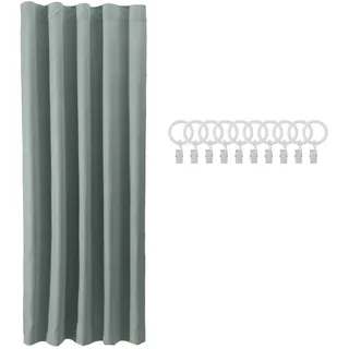 JEMIDI Verdunklungsvorhang - Türvorhang - Extra breite Gardine - Vorhang Blickdicht - Wärmeschutzvorhang Fenster - Thermovorhang Kälteschutz - 140 x 240 - Grau