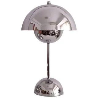 Juodkeo Moderne Flowerpot Tischlampe, Schlafzimmer Nachtlichter, 3600mAh Flower Bud wiederaufladbare Schreibtischlampe, für Schlafzimmer, Wohnzimmer, Arbeitszimmer,Silber