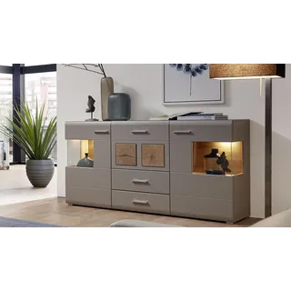 Innostyle Fun Plus II Sideboard inkl. LED-Beleuchtung Basalt/Eiche Altholz Grau/Braun - Braun