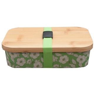 Neuetischkultur Lunchbox »Brotdose Kunststoff/Holz«, Kunststoff, Holz, (1-tlg), Lunchbox Brotbox Vesperdose Brotzeitdose Sandwichbox für Erwachsene und Kinder grün