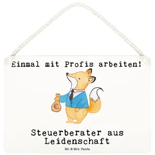 Mr. & Mrs. Panda wandtafel Steuerberater Leidenschaft DIN A6 - Geschenk, Holzschild, Deko Wandbild, holzbild, Schild, kleine aufmerksamkeit, Türschild