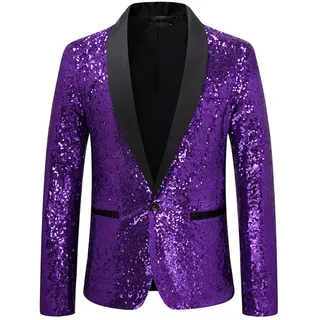 Sakko Herren Glitzer Blazer Sakkos Party Party Glitzer Anzug Karneval Kostüm Hochzeit Festlich Pailletten Sakko Jacket Smoking