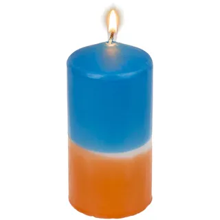 DIP DYE Stumpenkerzen mit Farbverlauf Kerzen in Geschenkverpackung Neon Bunt - Orange - Blau
