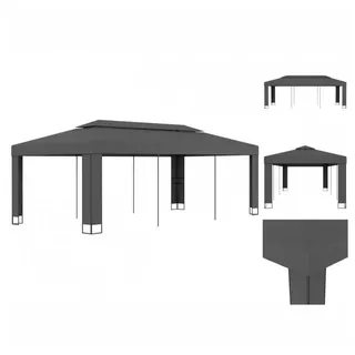 vidaXL Pavillon Pavillon Gartenzelt mit Doppeldach 3 x 6 m Anthrazit schwarz