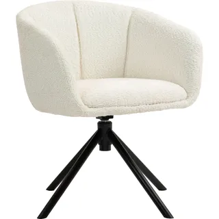 HOMCOM Sessel Loungesessel mit Armlehne, 360° Drehfunktion, Leinenoptik, Drehsessel mit Metallbeine, für Wohnzimmer, Schlafzimmer, Cremeweiß   Aosom