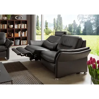 HUKLA 2,5-Sitzer HU-SF15058 Ledersofa, Breite 194 cm, aus Leder, optional Kopfstütze u. WallAway-Funktion schwarz