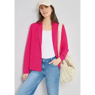 Jackenblazer CECIL, Damen, Gr. M (40), pink (beetroot pink), Jersey, 66% Viskose, 30% Polyester, 4% Elasthan, unifarben, regular fit normal, V-Ausschnitt, Bündchen, Blazer, im Basic-Style