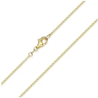 Materia Gliederkette Damen Gold Ankerkette Fein 1mm K61, Sterlingsilber, vergoldet gelb|goldfarben 40 cm