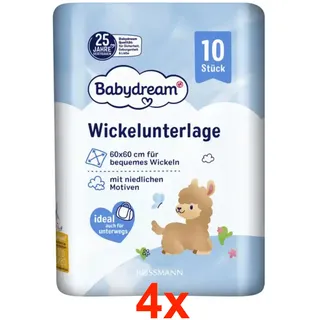 ✅ 4xBabydream Wickelunterlage (4x10 Stück) große Fläche für bequemes Wickeln ✅