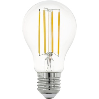 EGLO E27 LED Lampe, Glühbirne klassisch, Leuchtmittel für Retro Beleuchtung, 12 Watt (entspricht 100 Watt), 1521 Lumen, warmweiß, 2700k, Edison Birne A60, Ø 6 cm