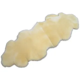 Provellus Fellteppich 70 x 190 cm Weiß/Beige/Gold
