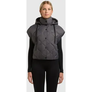 khujo Steppweste "NINGA", Damen, Gr. L, slate grau, Web, 100% Nylon, leicht glänzend, regular fit taillenbedeckt, Westen Steppweste