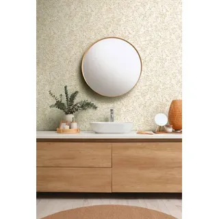 A.S. Création Vliestapete Blüten Blätter Ranken Creme Beige Gold Metallic 39747-3