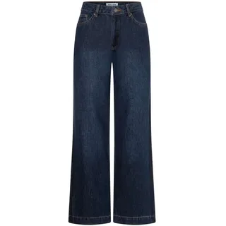 More & More lässige, weite Jeans mit Galonstreifen in dark blue denim | Gr.: 32