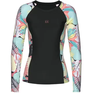 LASCANA Badeshirt Damen Schwarz/Mehrfarbig 38