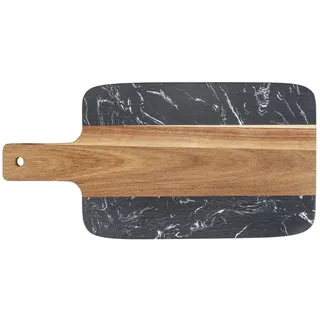 Wenko Atami Schneidebrett Akazienholz/Marmor 1-tlg. 1 x 37 x 18 cm Schwarz/Braun