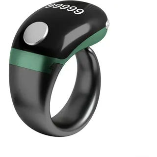 Smart Tasbih Zikr-Ring, wasserdichter digitaler Zähler mit Vibrationsalarm, Typ-C-Ladefunktion, Unisex-Azan-Wecker mit Fingerzähler für Muslime(Grün)