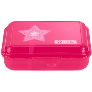 Step by Step Lunchbox „Glamour Star“, pink, mit Trennwand und Klickverschluss, spülmaschinenfest, BPA-frei, für Schule und Kindergarten, für Mädchen, 0,9 Liter