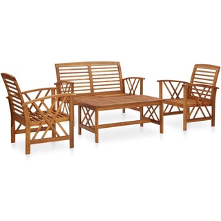 Moderne® Deluxe-Gartenmöbel-Set 4-tlg. Garten-Lounge-Set Massivholz Akazie - Balkonmöbel-Set mit Tisch, Sofa für Garten-/Esszimmer cloris DE 4758