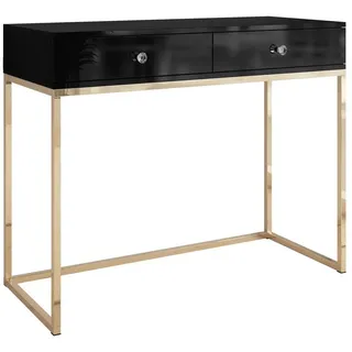 lookway BLANCO Konsolentisch 100x81x42 cm Gold/Schwarz