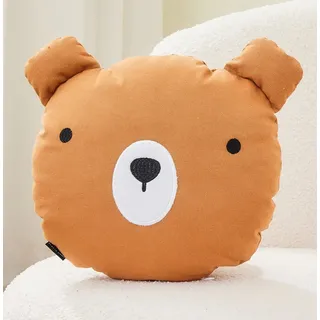 Alavya Home® Dekokissen Kinderkissen Bär - D28 cm I Kuschelkissen Kinder Flauschig mit Füllung, Kinderkissen Zierkissen für Babyzimmer Kinderzimmer Deko - 28 x 28 cm