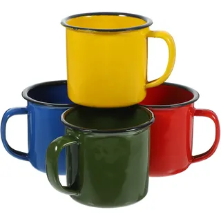 Operitacx Emaille Becher 4Er Set 100Ml Bunte Kleine Tassen Retro Emaille Tasse Für Camping Zuhause Kaffee Tee Trinkbecher Multifunktional