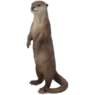 Figuren Shop GmbH Gartenfigur Otter Figur – Stehende Gartenfigur wetterfest 33 cm Tier Dekofigur