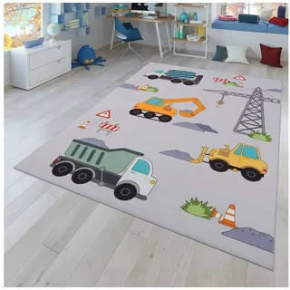 Kinderteppich Rutschfester Teppich Kinderzimmer Spielteppich Mädchen Jungen, TT Home, rechteckig, Höhe: 4 mm gelb|grau