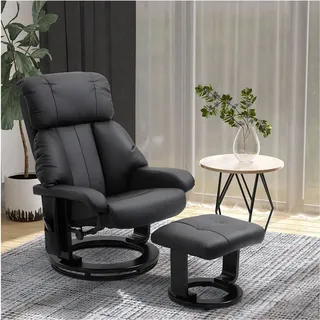 Homcom Relaxsessel Polyester 80 x 102 x 76 cm schwarz mit Hocker