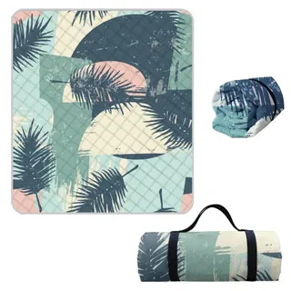 Hayisugal Picknickdecke 200x200 cm Verdickte Stranddecke Sandfrei Wasserdicht Campingdecke Picknickmatte Tragbare Picknickdecke für Strand,Picknick,Wandern,Park,Reisen, Pflanzen O, 200 x 200 cm