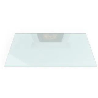Tulup Kaminplatte Glas 140 x 70 cm Funkenschutzplatte Transparent
