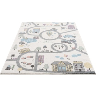Kinderteppich »Anime9376«, rechteckig, Straßen-Spiel-Teppich, Auto, Weicher Flor, Pflegeleicht, Kinderzimmer, 31210734-0 creme 11 mm