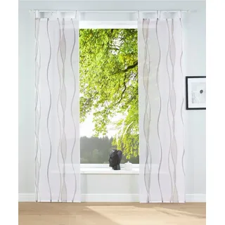 OTTO home Dimona Schiebegardine Schlaufen 57x145 cm weiß/taupe 2 St.