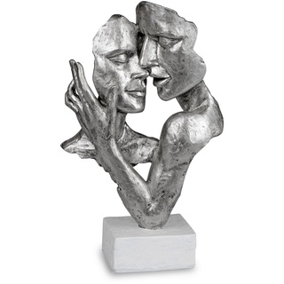formano Skulptur Büste Paare Silber ca. 32cm hoch aus Kunststein