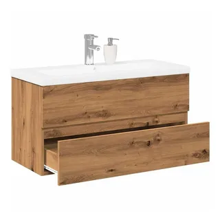 vidaXL Waschbeckenunterschrank mit Einbaubecken 39,5 x 49 x 38,5 cm Braun