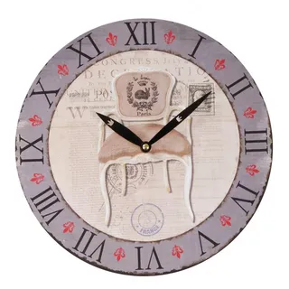 BURI Wanduhr Zeitlose Wanduhr Ø29cm Landhausstil Shabby Vintage Antik Küchenuhr Hol