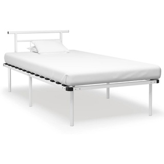 furnicato Bett Bettgestell Weiß Metall 100x200 cm weiß