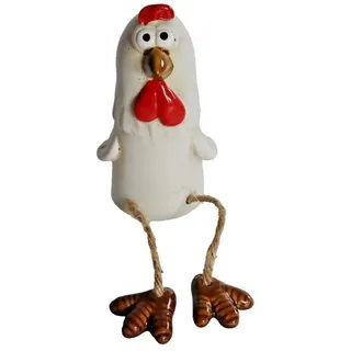 dekotrend.gallery Kantenhocker Kantenhocker Hahn Huhn Keramik Gartenstecker Tier Deko Skulptur Figur, Vogel Zaunhocker Zaunsitzer Dekofigur Dekoskulptur Dekoobjekt