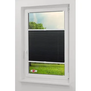 LYSEL - Qualitätsplissee Crush Tageslicht graphitschwarz - Plissee in der Größe (Bx H) 70cm * 130cm