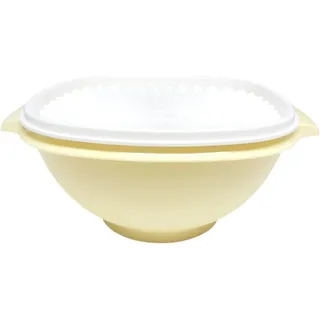 Tupperware Wonderlier Sonnenschüssel 1,9 Liter mit Deckel – Frischhalteschüssel Salatschüssel Rührschüssel luftdicht – Gelb mit weißem Deckel